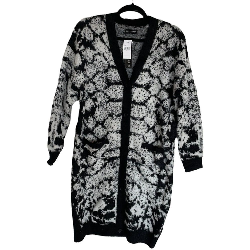 NWT Love Token Oversized Animal Print Cardigan, Size L